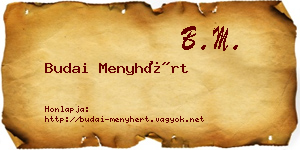 Budai Menyhért névjegykártya